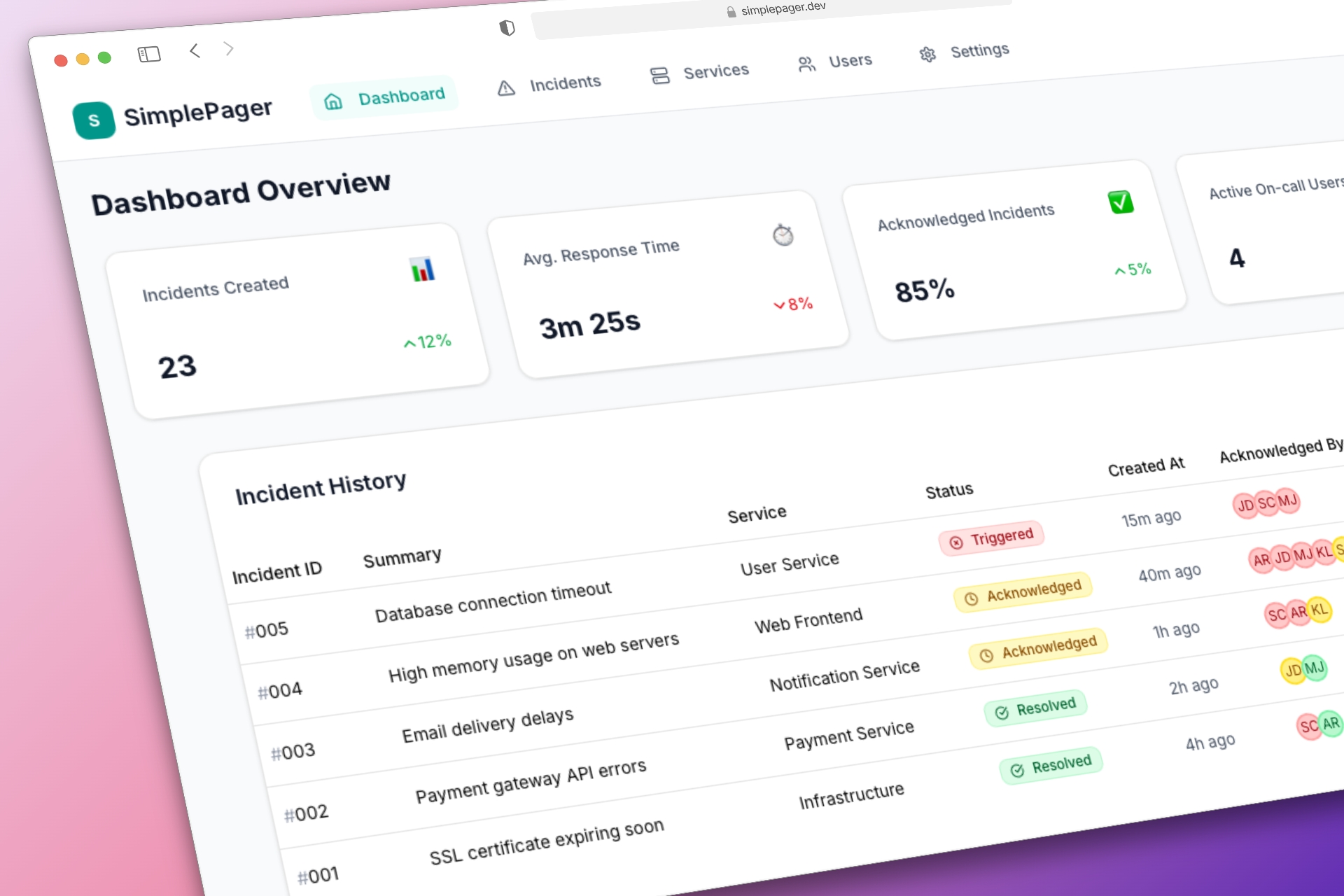 SimplePager.dev mockup